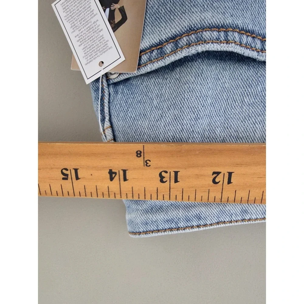 Sofia Jeans Womens 6 Blue High Rise Cropped Flare Denim Raw Hem Distressed New - Picture 8 of 16